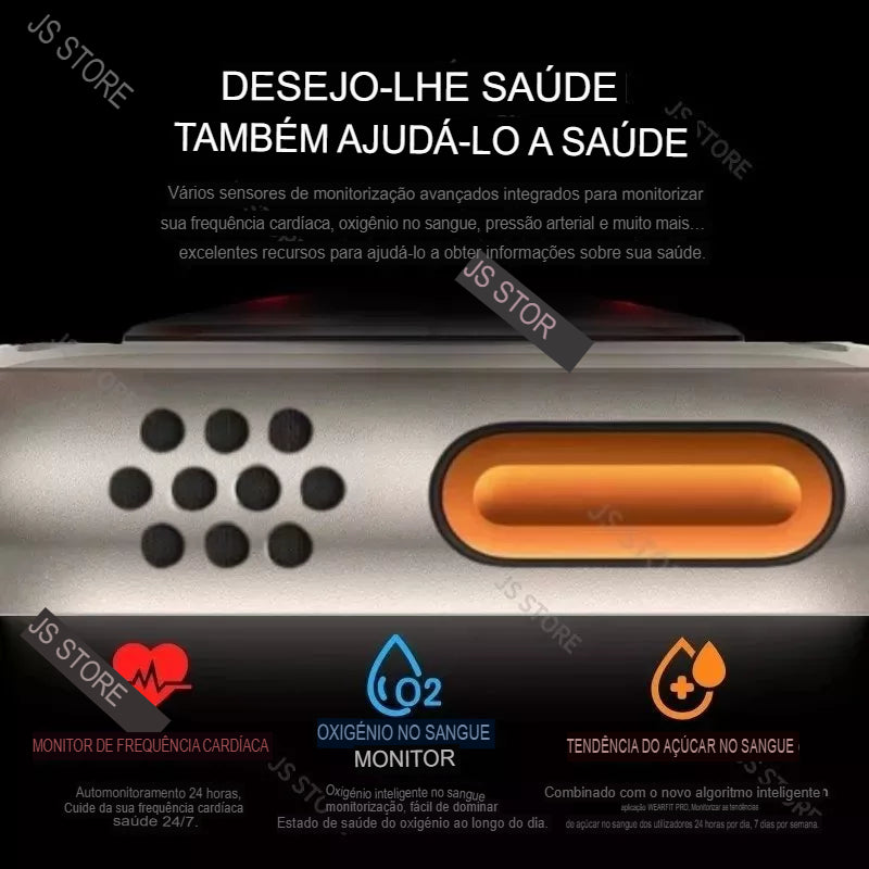 Relógio 8 Ultra Série 8 Inteligente Digital Unissex À Prova D'água