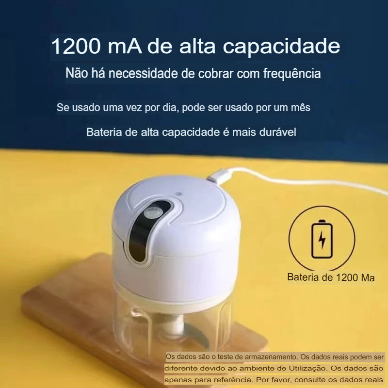 Mini Processador Elétrico de Alimentos Portátil