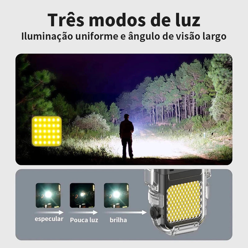 Isqueiro Recarregável USB Com Luz LED