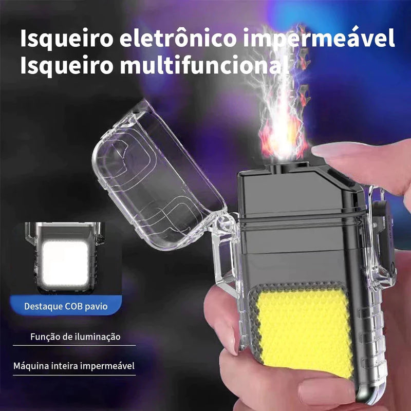 Isqueiro Recarregável USB Com Luz LED