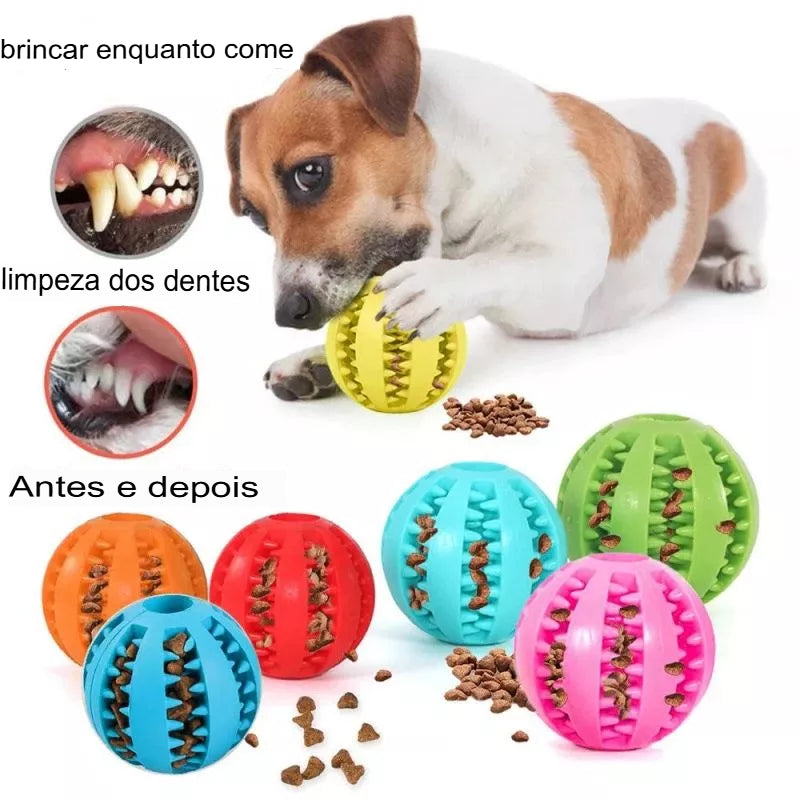Brinquedo de Borracha comedouro e limpa dentes para cães
