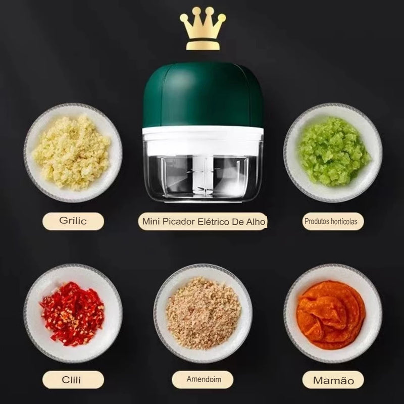 Mini Processador Elétrico de Alimentos Portátil